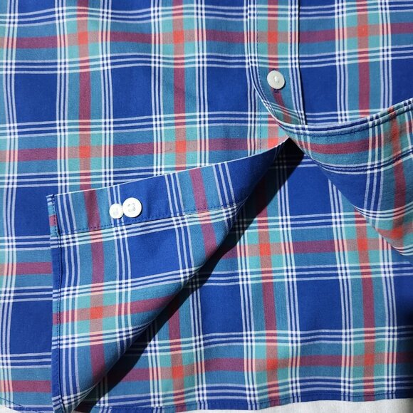 LL Bean Plaid Shirt Men's Large Regular Short Sleeve Button Up Wrinkle Resistant - Picture 8 of 8